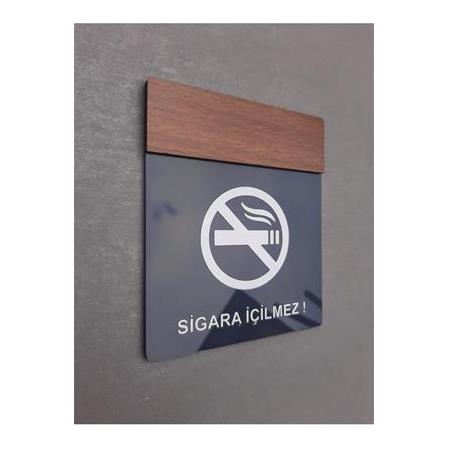 Wooden Serisi Sigara Içilmez Uyarı Tabelası