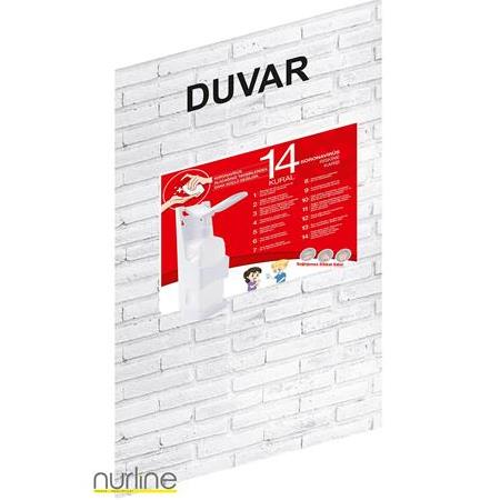 Duvar Tipi Dezenfektan Standı 1 lt (Dezenfektan Aparatlı) Kırmızı