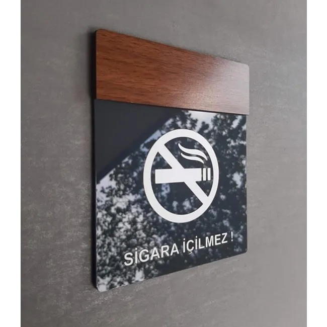 Wooden Serisi Sigara Içilmez Uyarı Tabelası SM-WSSİU1