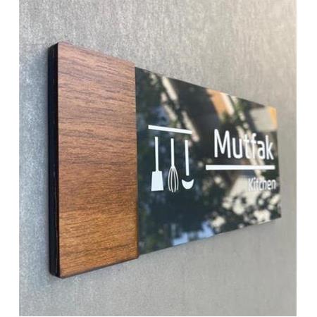 Wooden Serisi Mutfak Kapı Isimliği