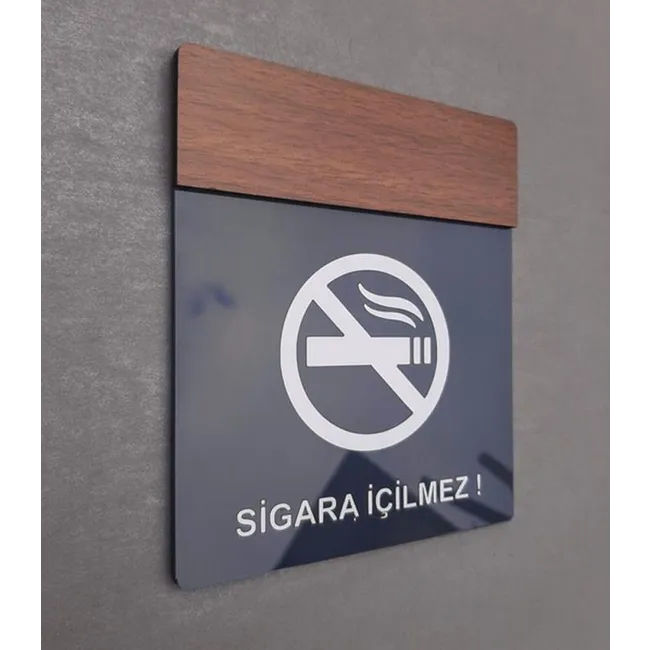 Wooden Serisi Sigara Içilmez Uyarı Tabelası SM-WSSİU1