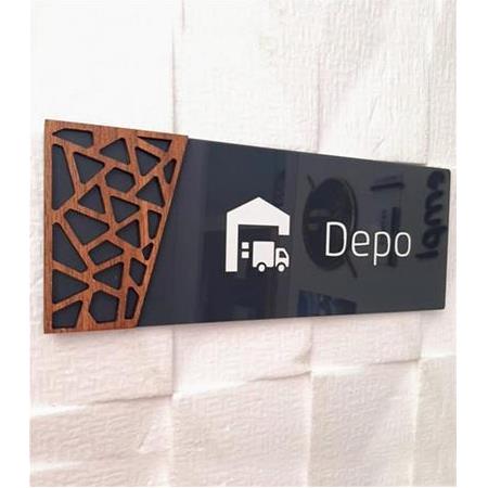 Wooden Serisi Depo Kapı Isimliği