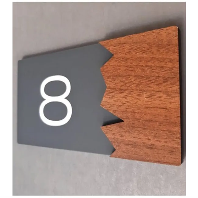 Wooden Serisi Pleksi Kapı Numarası SM