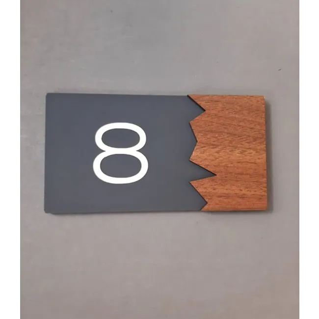 Wooden Serisi Pleksi Kapı Numarası SM