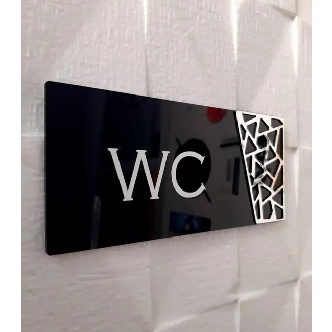 Black Pearl Serisi Silver Wc Yönlendirme Tabelası